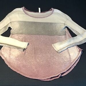 Scoop Neck Long Sleeve Top - Shades of Purple & Gray